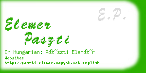 elemer paszti business card